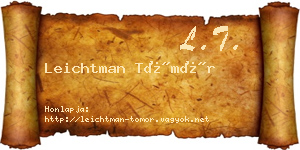 Leichtman Tömör névjegykártya